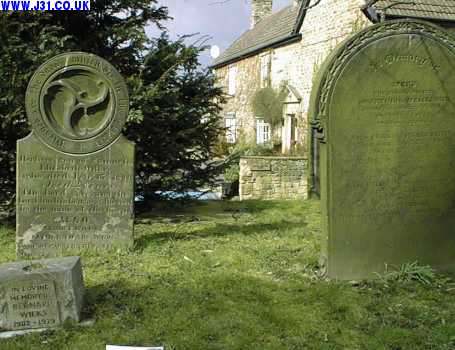 Gravestones, Wales church 
